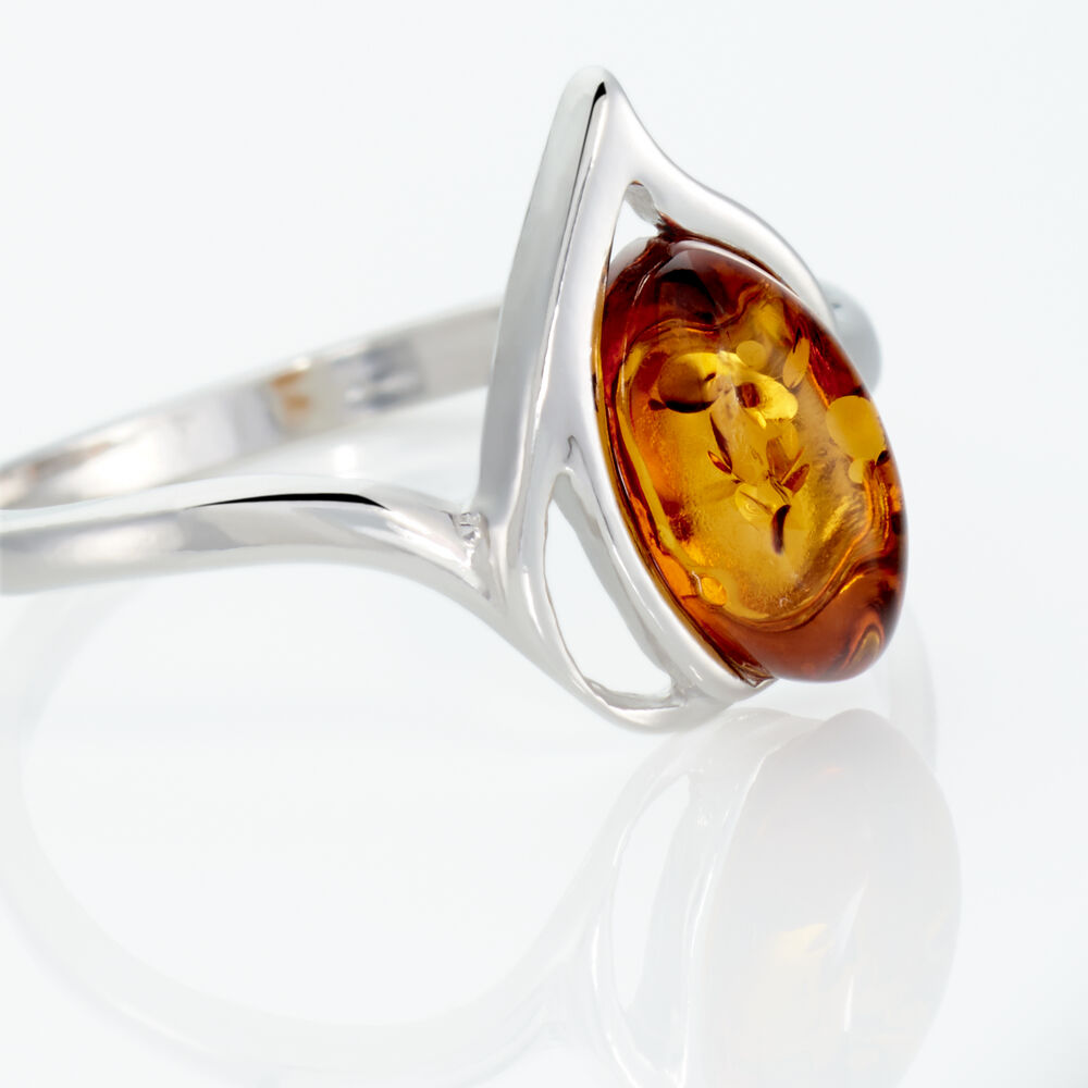 Bague Argent Blanc Nailla Ambre - Bagues vintage Femme | Marc Orian