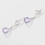 Boucles D'oreilles Pendantes Assaf Or Blanc Amethyste Et Oxyde - Pendantes Femme | Marc Orian
