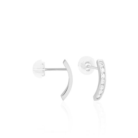 Créoles Jacoba Rondes Or Blanc Oxyde De Zirconium - Créoles Femme | Marc Orian