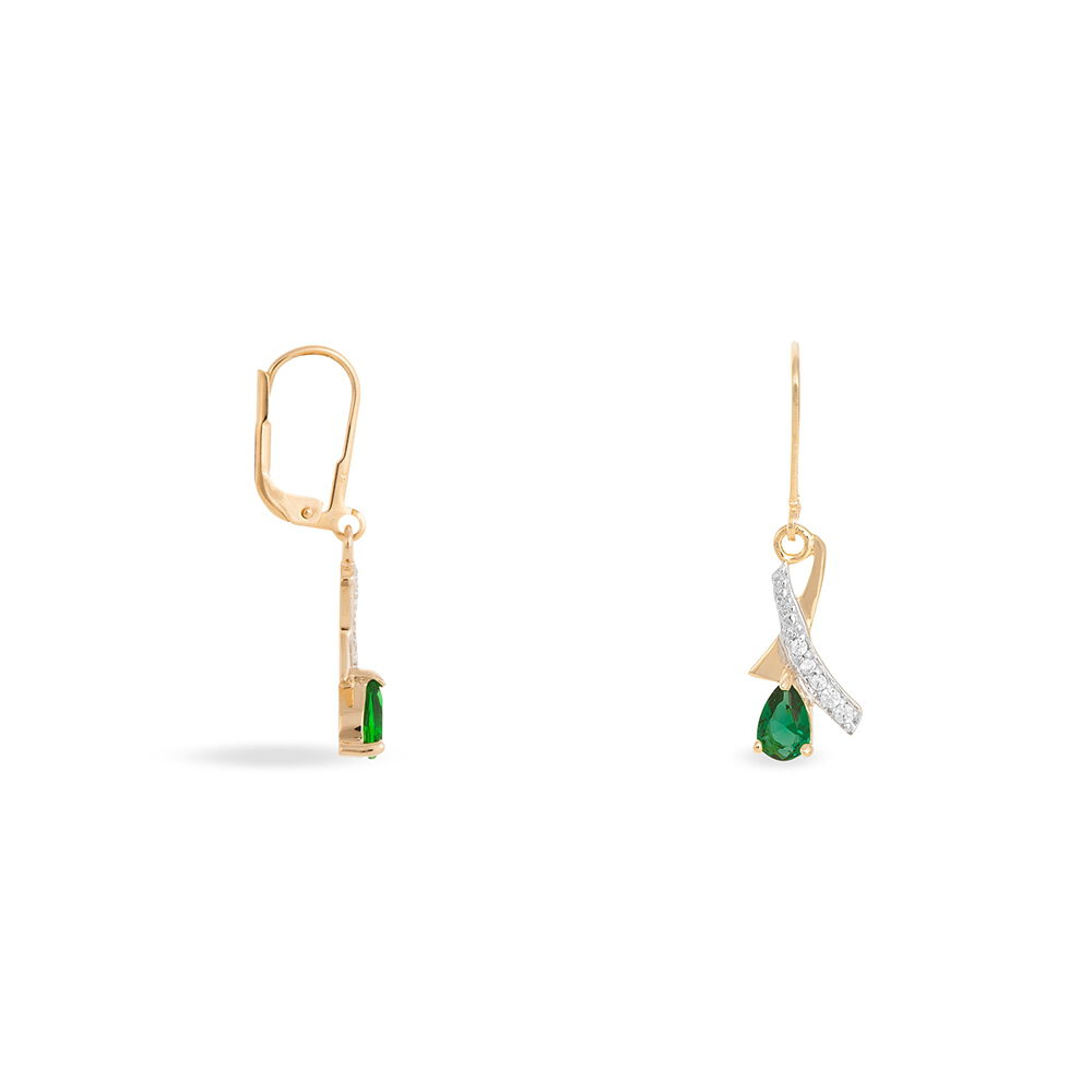 Boucles D'oreilles Pendantes Dyanah Plaque Or Pierre Et Oxyde - Pendantes Femme | Marc Orian