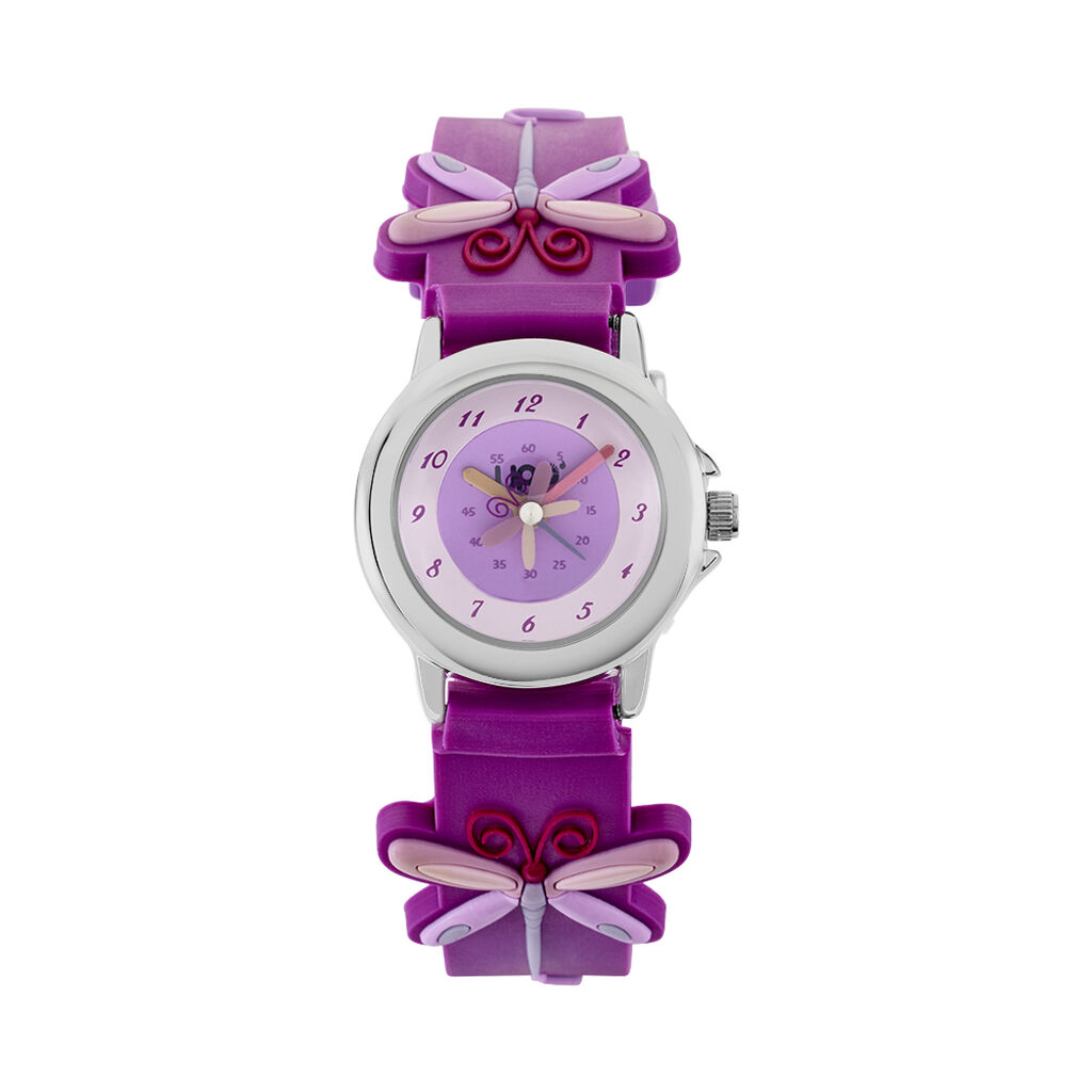 Montre Upp Libellule Violet Et Rose - Montres &eacute;tanches Enfant | Marc Orian