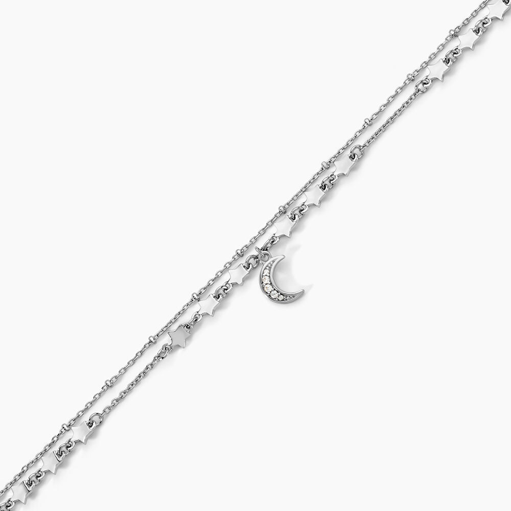 Cha&icirc;ne De Cheville Argent Blanc Steffert Oxydes De Zirconium - Chaines de cheville Femme | Marc Orian