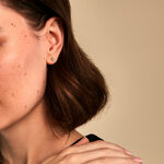 Boucles D'Oreilles Puces Argent Jaune 925/1000 Cercle Topaze Bleu Sky - Puces Femme | Marc Orian