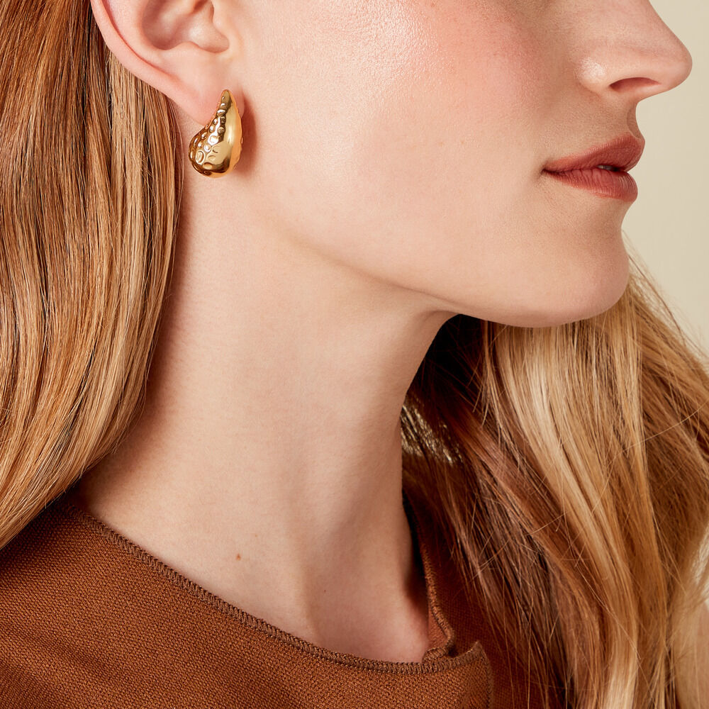 Boucles D'oreilles Pendantes Iliane Acier Doré - Nouveautés Femme | Marc Orian