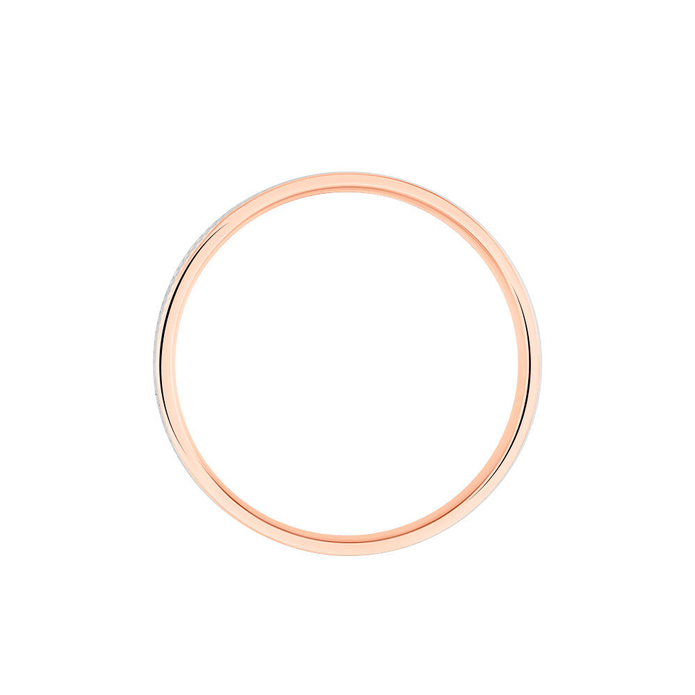 Alliance Liseret Perle Ruban Plat Or Bicolore - Alliances personnalis&eacute;es Famille | Marc Orian