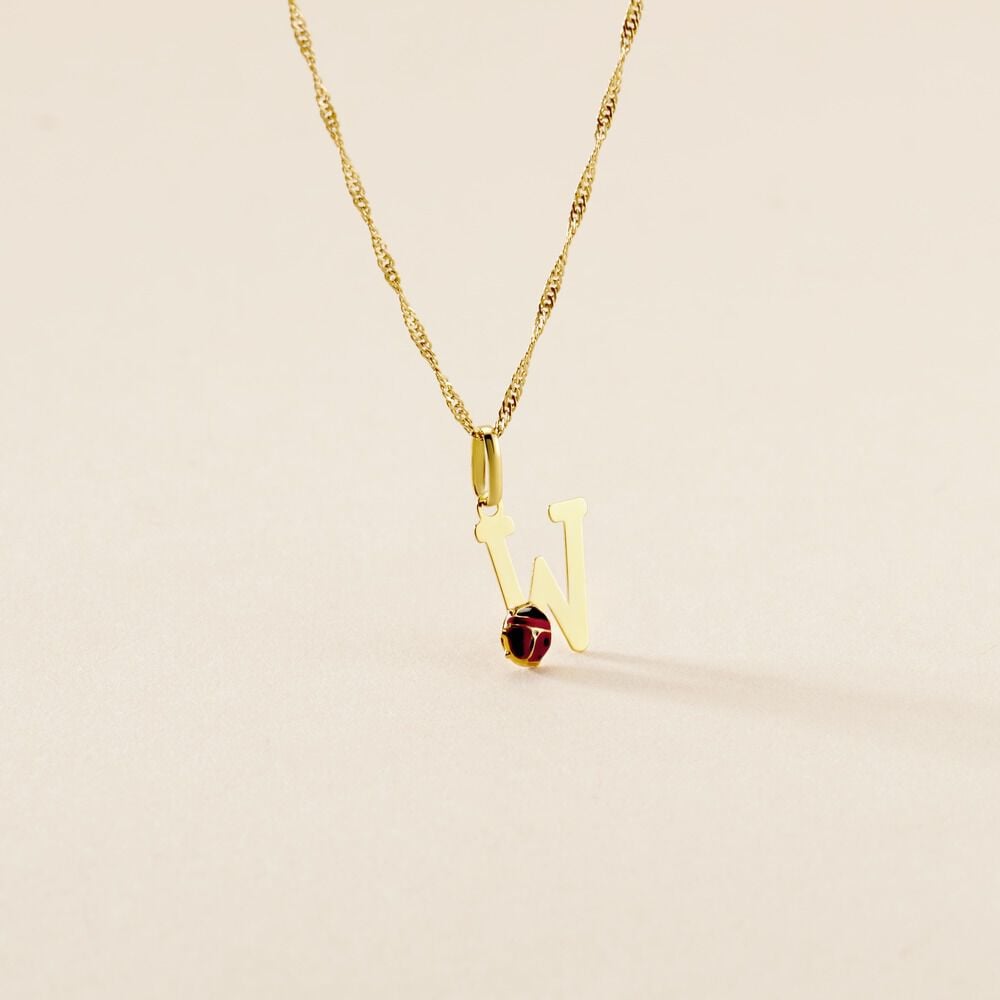 Pendentif Helidie Coccinelle Lettre Or Jaune - Pendentifs Enfant | Marc Orian