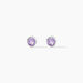 Boucles D'oreilles Puces Edy Serti Clos Or Blanc Amethyste - Puces Femme | Marc Orian