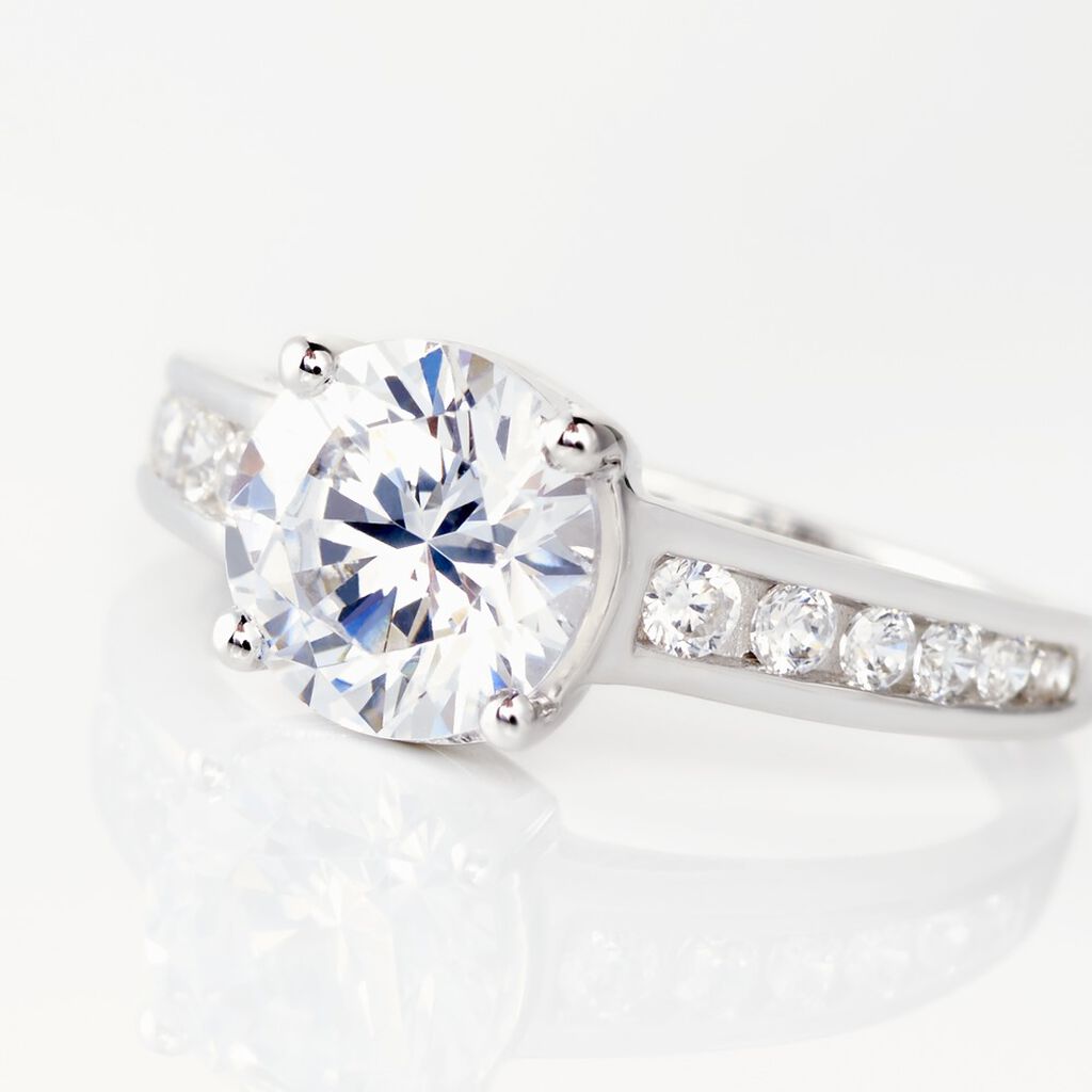 Bague Tatjana Or Blanc Oxyde De Zirconium - Bagues Solitaire Femme | Marc Orian