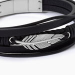 Bracelet Multirangs Acier Vieillit Georgio - Bracelets cuir Homme | Marc Orian