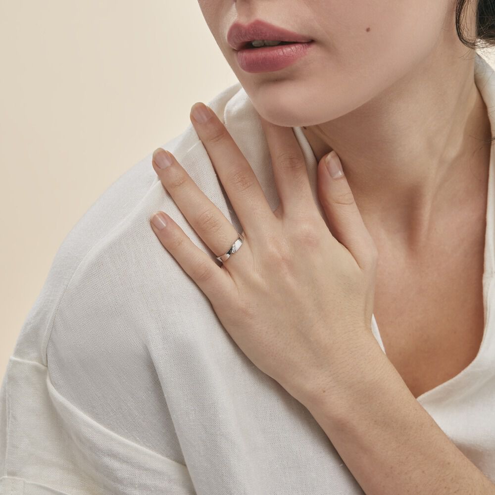 Bague Daphne Or Blanc Diamant - Bagues fiançailles Femme | Marc Orian