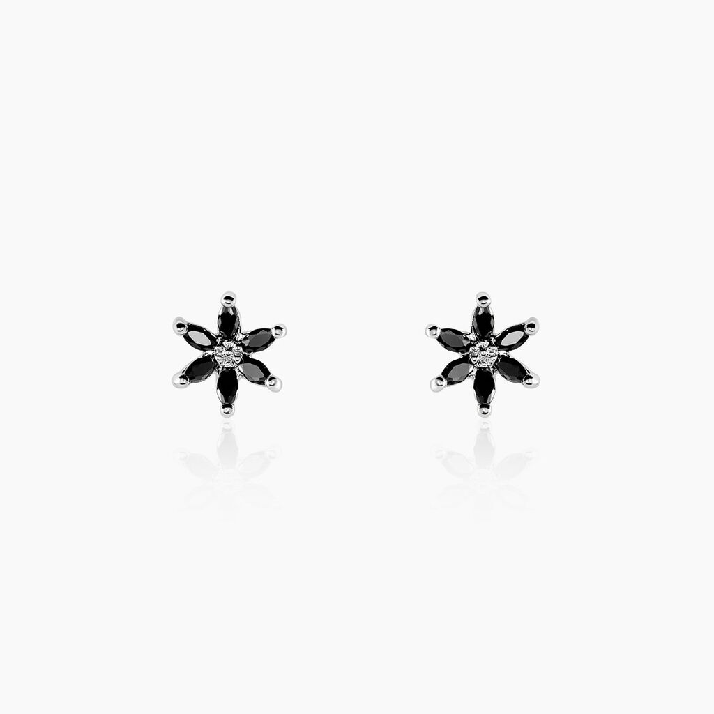 Boucles D'oreilles Puces Rhys Argent Blanc Oxyde De Zirconium - Puces Femme | Marc Orian