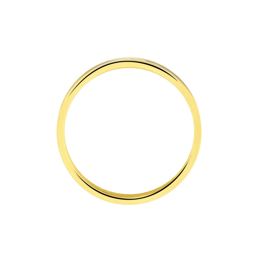 Alliance Effet Mat Ruban Plat Or Bicolore - Alliances duo Unisex | Marc Orian