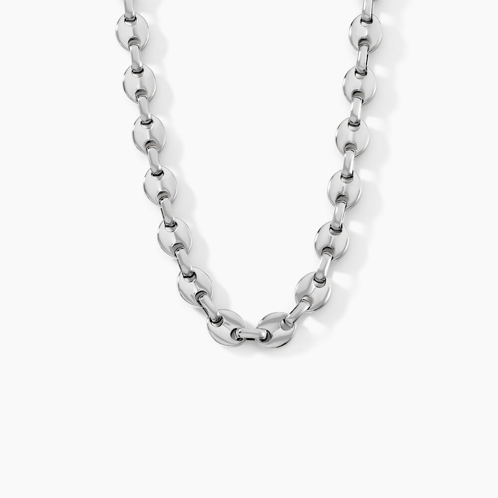 Collier Carrus Maille Grain De Cafe Argent Blanc - Chaînes Homme | Marc Orian