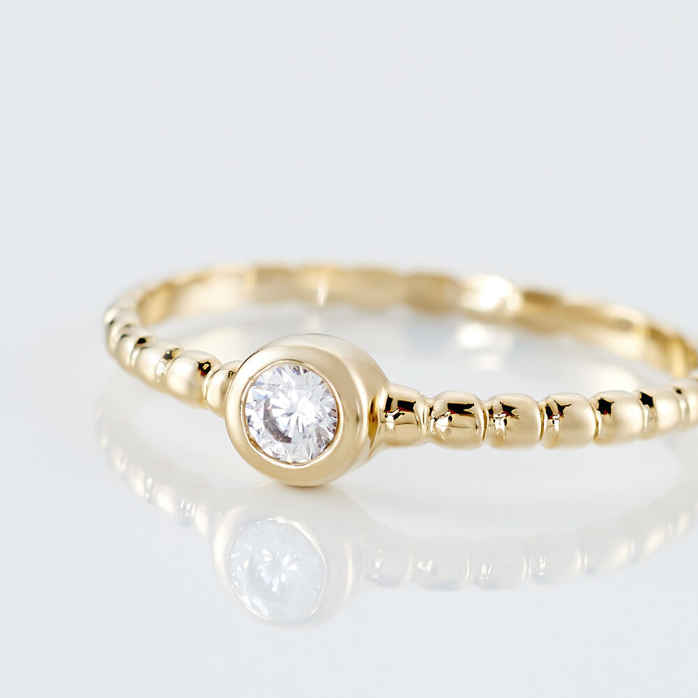 Bague Plaqué Or Jaune Alessandrine Oxyde De Zirconium - Solitaires Femme | Marc Orian