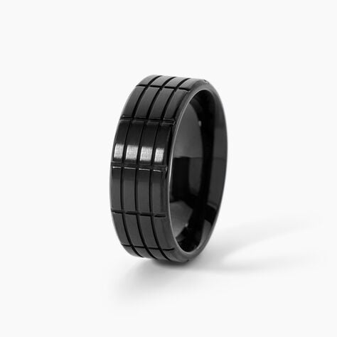 Bague Fabio Acier Noir - Bijoux fantaisie Homme | Marc Orian