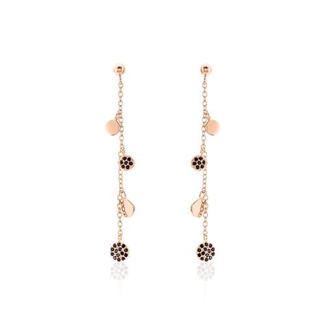 Boucles D'oreilles Pendantes Lorainne Argent Bicolore Oxyde - Pendantes Femme | Marc Orian