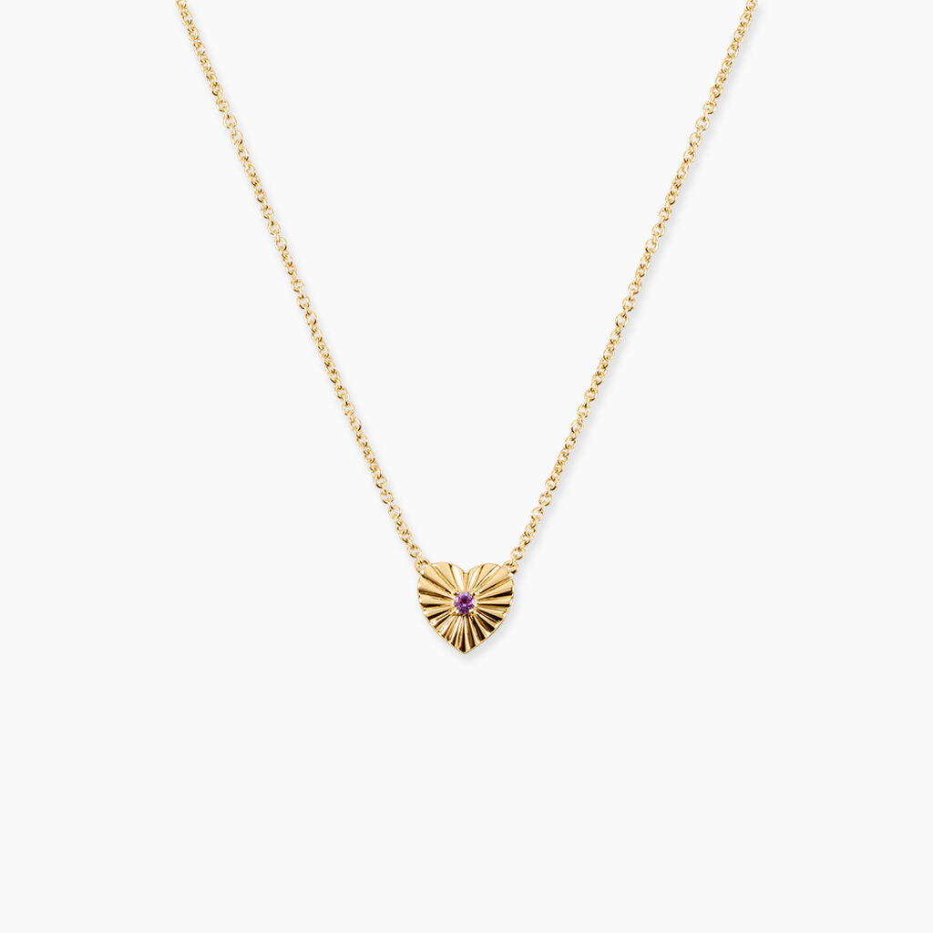 Collier Behruz Argent Dor&eacute; A L'Or 750/1000 Am&eacute;thyste - Colliers avec pierres Femme | Marc Orian