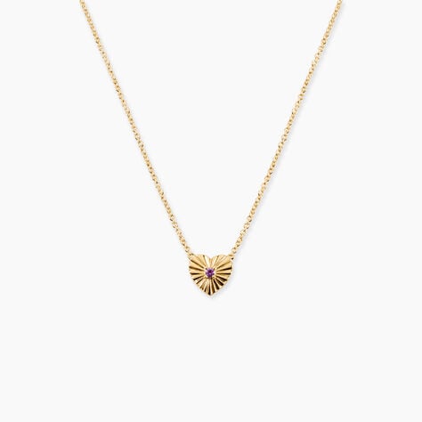 Collier Behruz Argent Dor&eacute; A L'Or 750/1000 Am&eacute;thyste - Colliers avec pierres Femme | Marc Orian