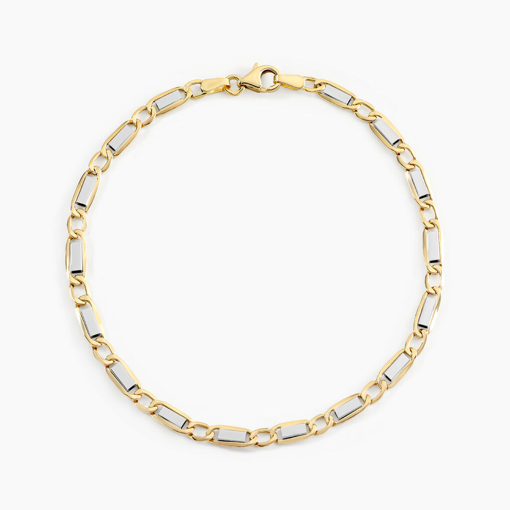 Bracelet Danae Plaquette Or Bicolore - Bracelets mailles Homme | Marc Orian