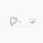 Boucles D'oreilles Puces Sorya Or Jaune Argent Blanc - Puces Femme | Marc Orian