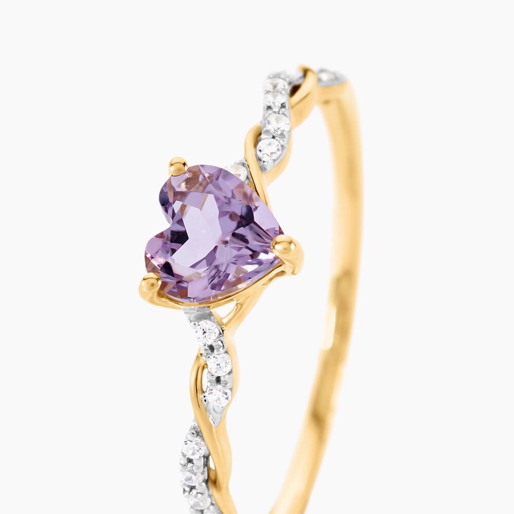 Bague Mathilde Or Jaune Améthyste Oxyde De Zirconium - Bagues pierres fines Femme | Marc Orian