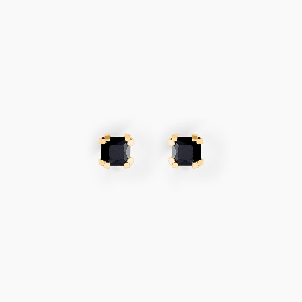 Boucles D'oreilles Puces Doreen Carre Or Jaune Oxyde De Zirconium - Puces Femme | Marc Orian