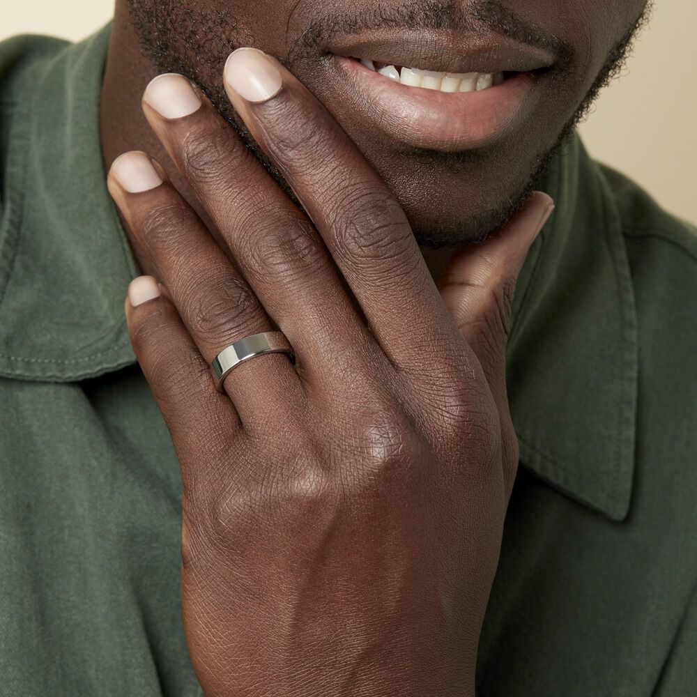 Bague Jourdan Ahou Acier Blanc Diamant - Bagues pierres précieuses Homme | Marc Orian