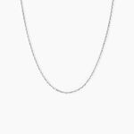 Cha&icirc;ne Claudine Maille For&ccedil;at Argent Blanc - Colliers ras du cou Femme | Marc Orian