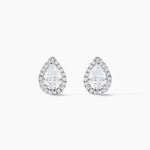 Boucles D'oreilles Puces Sylla Argent Blanc Oxyde De Zirconium - Puces Femme | Marc Orian