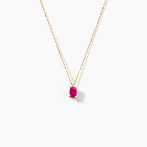 Collier Ovale Or Jaune Rubis - Colliers avec pierres Femme | Marc Orian