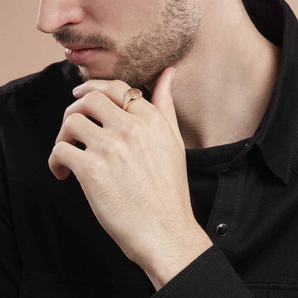 Chevalière Plaqué Or Jaune Louie - Chevalières Homme | Marc Orian
