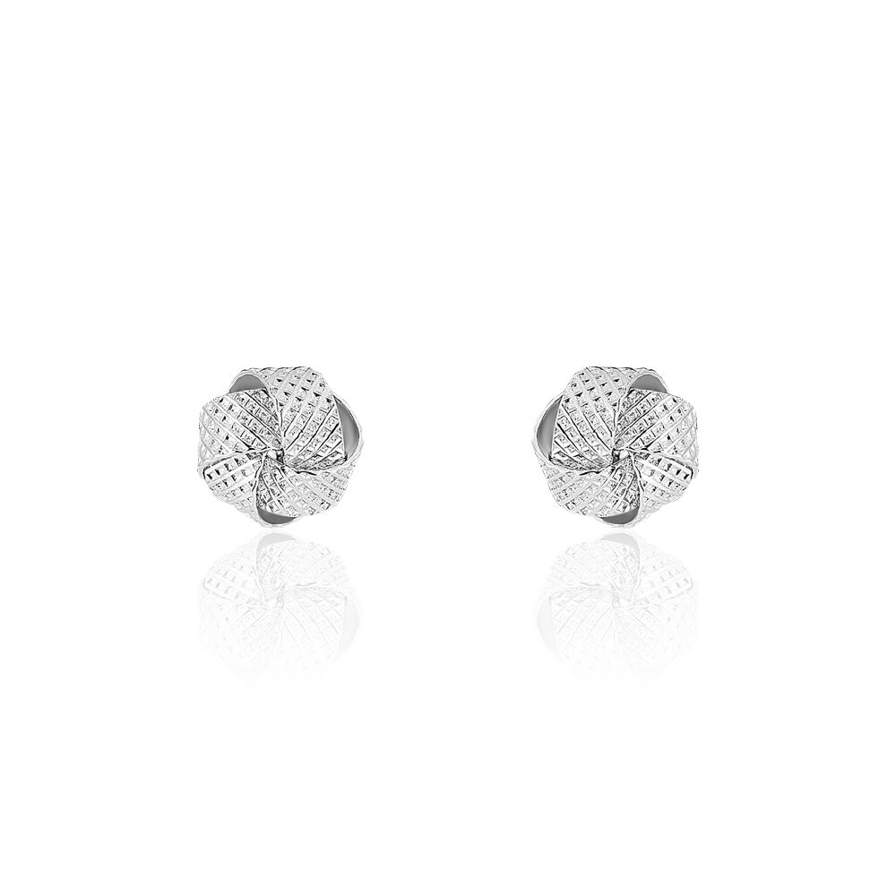 Boucles D'oreilles Puces Cahina Argent Blanc - Puces Femme | Marc Orian