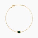 Bracelet Cadoc Or Jaune Malachite Oxyde De Zirconium - Bracelets cha&icirc;nes Femme | Marc Orian