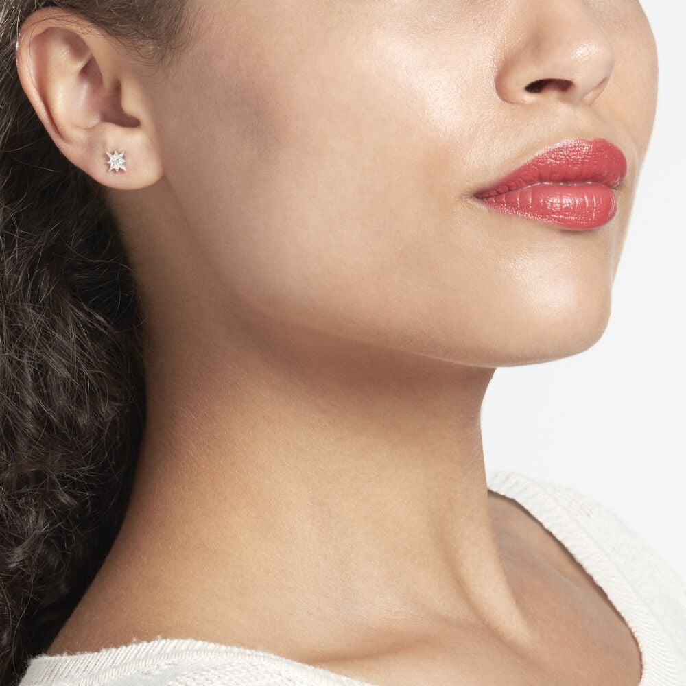 Boucles D'oreilles Puces Layana Argent Blanc Oxyde De Zirconium - Puces Femme | Marc Orian