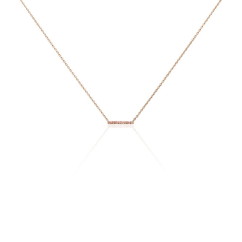 Collier Andrew Argent Rose Oxyde De Zirconium Rose - Colliers avec pierres Femme | Marc Orian