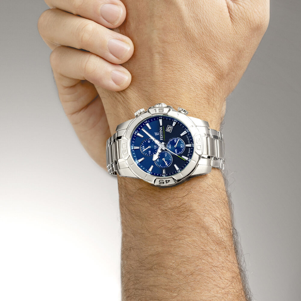 Montre Festina Timeless Chronograph Bleu - Fête des pères Homme | Marc Orian