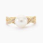 Bague Maria-theresa Or Jaune Perle De Culture Et Oxyde De Zirconium - Bagues de promesse Femme | Marc Orian