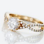 Bague Solitaire Plaqu&eacute; Or Jaune Arienne Oxydes De Zirconium - Bijoux fantaisie Femme | Marc Orian