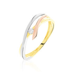 Bague Giusta Or Tricolore Diamant - Bagues Solitaire Femme | Marc Orian