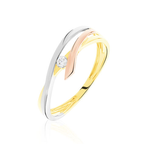 Bague Giusta Or Tricolore Diamant - Bagues Solitaire Femme | Marc Orian