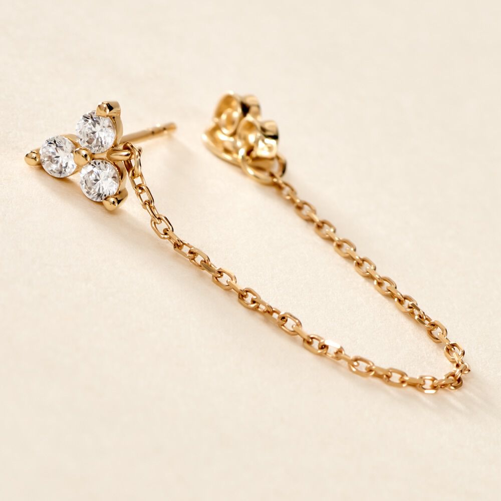 Boucle D'oreille Unitaire Edweena Or Jaune Oxyde De Zirconium - Piercings d'oreilles Femme | Marc Orian