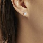 Boucles D'oreilles Puces Charlene Or Blanc Diamant Synthetique - Puces Femme | Marc Orian