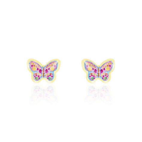 Boucles D'oreilles Puces Sulivia Papillon Or Jaune - Puces Enfant | Marc Orian