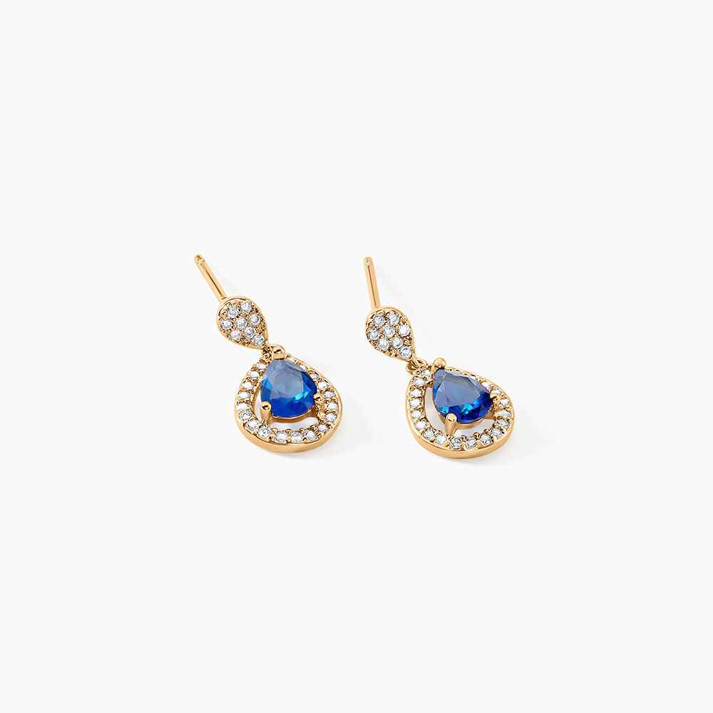 Boucles D'oreilles Pendantes Brigita Plaqué Or Pierre De Synthese - Pendantes Femme | Marc Orian