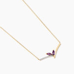 Collier Florelys Or Jaune Am&eacute;thyste Oxyde De Zirconium - Colliers avec pierres Femme | Marc Orian