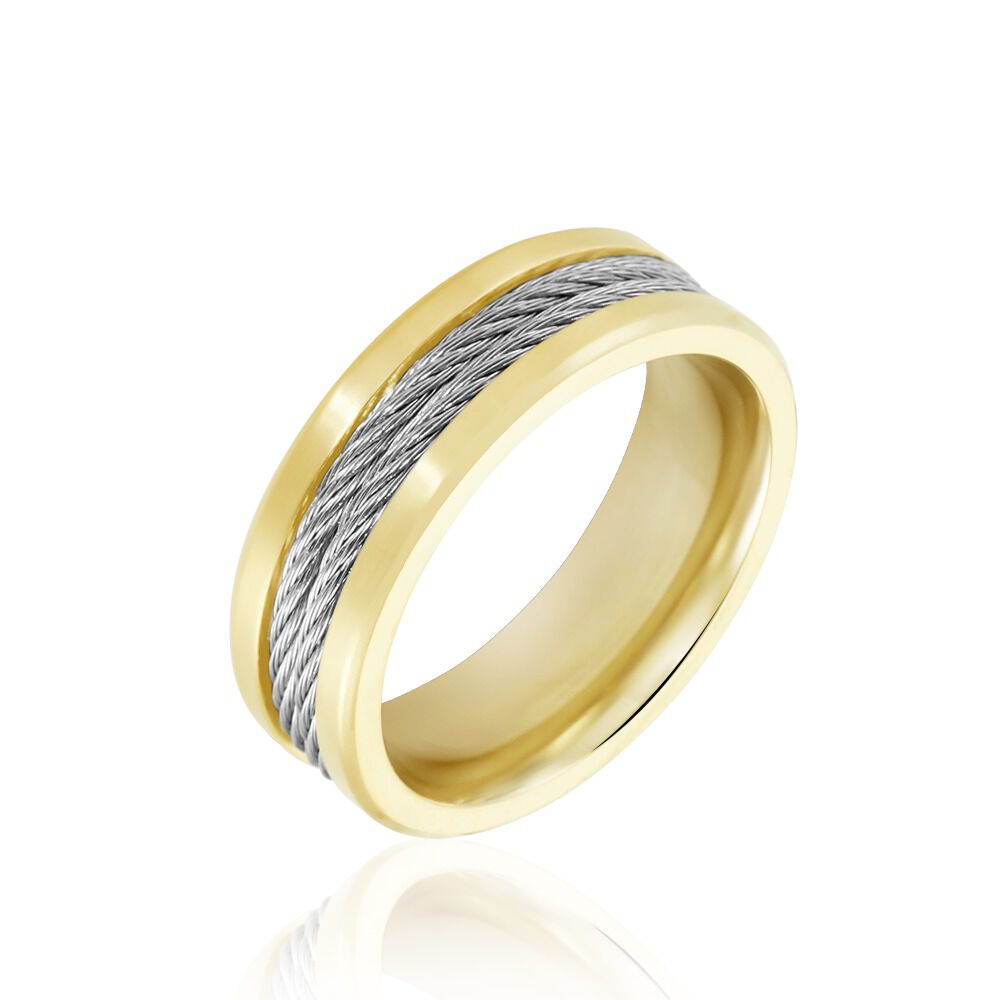 Bague Andro Acier Bicolore - Bagues grosses Homme | Marc Orian