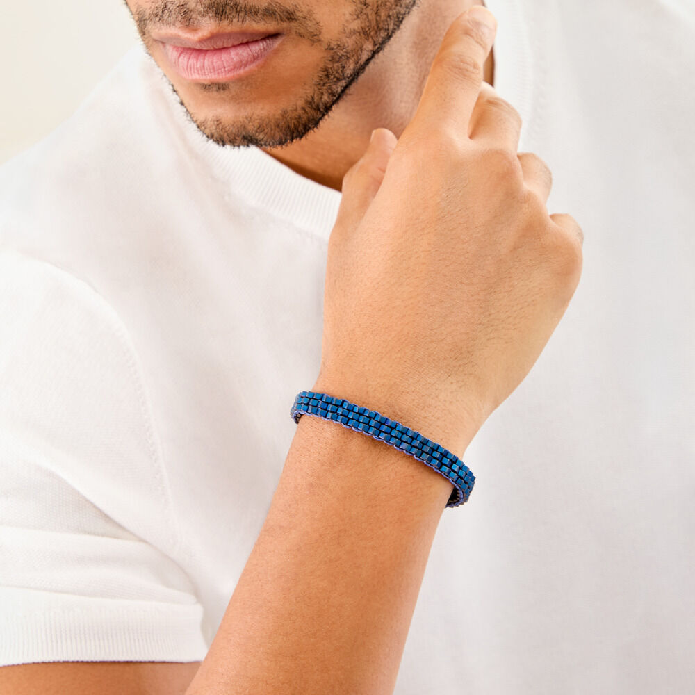 Bracelet Naturel Acier Argent&eacute; H&eacute;matite - Bracelets cha&icirc;nes Homme | Marc Orian