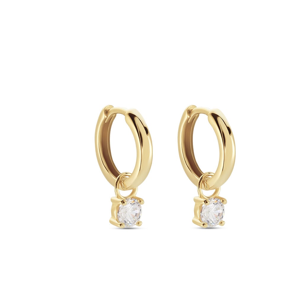 Créoles Plaqué Or Priscillien Pampilles Oxydes De Zirconium - Boucles d'oreilles pampille Femme | Marc Orian
