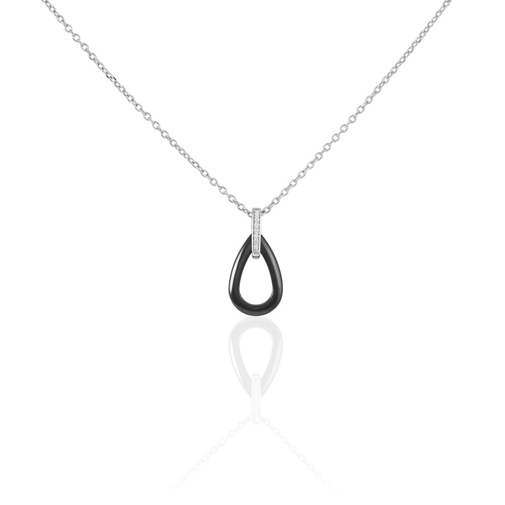 Collier Amaris Argent Blanc Céramique Et Oxyde De Zirconium - Colliers avec pierres Femme | Marc Orian