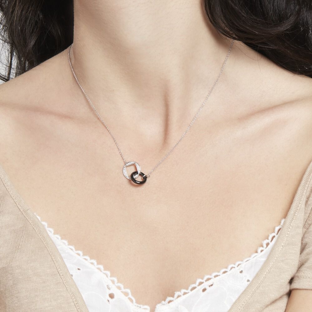 Collier Malee Argent Blanc Céramique Et Oxyde De Zirconium - Colliers avec pierres Femme | Marc Orian